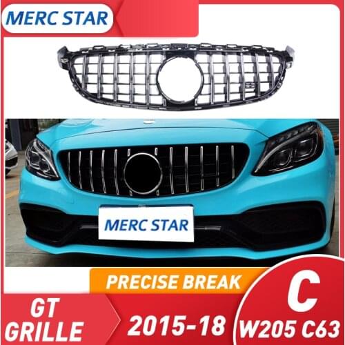 Grating without emblem for class c w205 amg real c63 c63s GT R GTR, with/without camera