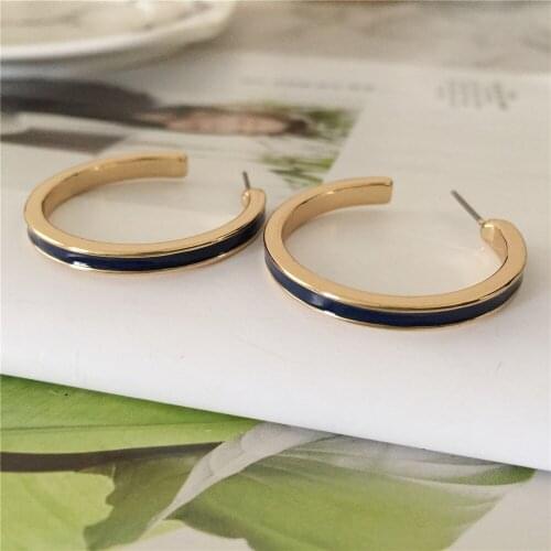 New Fashion Enamel Huggie Hoop Earrings for Women Vintage Boho Circle Small Earrings Statement Jewelry 2021 Brincos Gifts