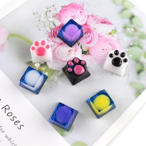 DIY Key Cap Silicone Mechanical Keyboard Epoxy Resin Mold Jewelry Making Tools Craft Cat Claw Decoration Casting Mold