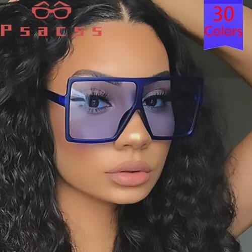 Psacss 2020 Square Oversized Sunglasses Women/Men Vintage Sun Glasses Brand Designer Multicolor Eyeglass Oculos De Sol Feminino