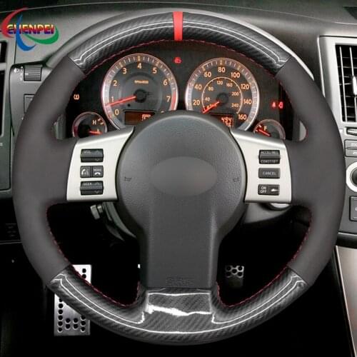 DIY Hand-stitched Black Carbon Fiber Suede Steering Wheel Cover For Infiniti FX FX35 FX45 2003-2008 Car Interior Accessories