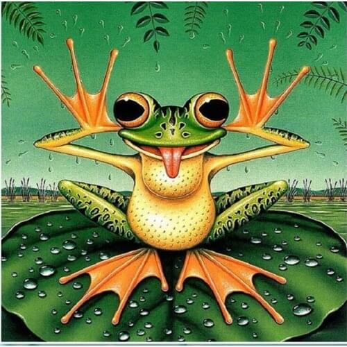 Touoilp 5D DIY Diamond Painting Frog Rhinestones Mosaic Diamond Embroidery Animals Handwork Full Round Living Room Decoration