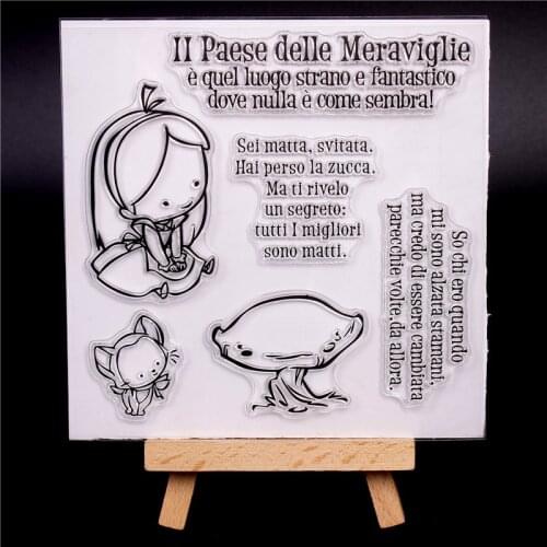 Italian Word Rubber Silicone Clear Stamps For Scrapbooking Tampons Transparents Seal Background Stamp Card Making Diy Alice Girl