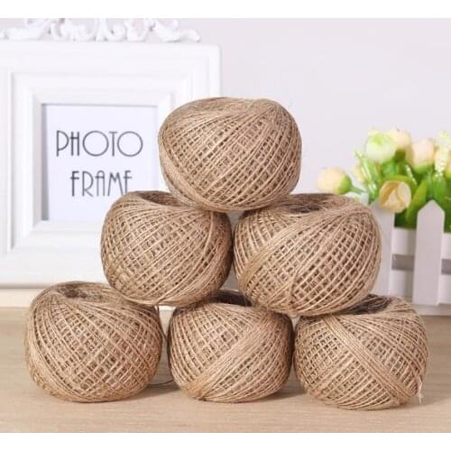 100 Meter 1mm Width one shares DIY Natural Jute Burlap Ribbon Trim Twine Rope Fabric Cord Handmade Wrap rustic wedding decor