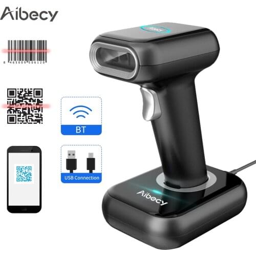 Aibecy High Speed 1D/2D/QR Code Scanner 2.4G Wireless & USB Wired Barcode Scanner Bar Code Reader for Supermarket Warehouse