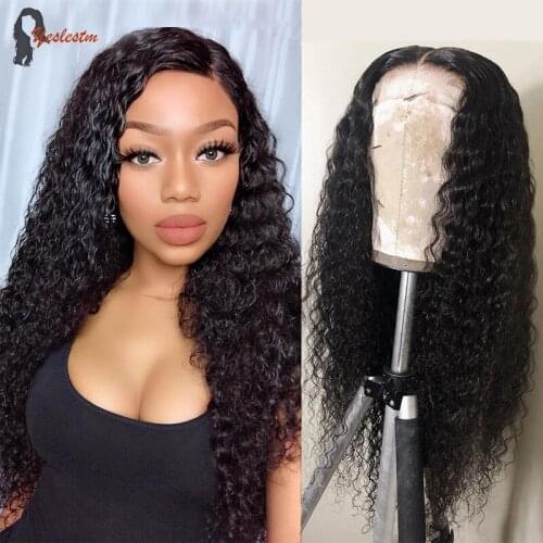 Yeslestm Water Wave Lace Front Wig Human Hair Wigs 4x4 HD Lace Frontal Wig Human Hair Wigs For Women Human Hair Pre Plucked