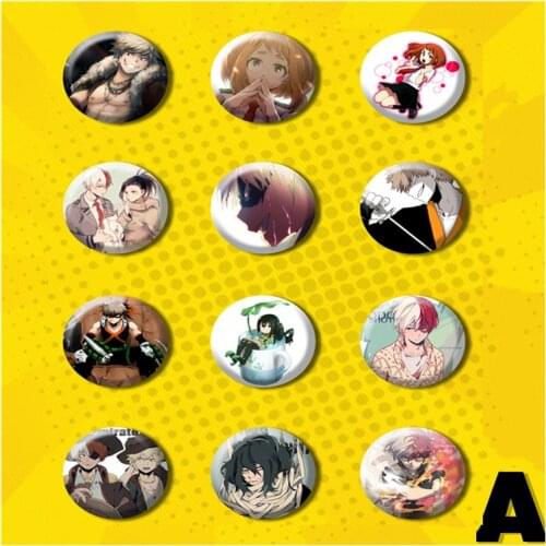 1pcs 58MM Anime Badge Boku no Hero Academia Bakugou Katsuki OCHACO URARAKA All Might Badge Pin Brooch backpack pin Badge