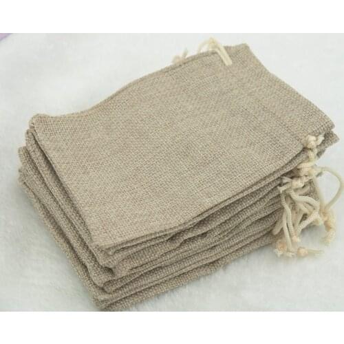 100pcs 12.5x17 Khaki Hemp/Hessian Bags, Jewelry Pouches, Wedding Favors, Jewelry Packing, Gift Bags--HB121707