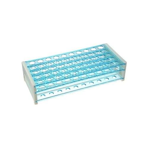 2Pcs 15mm Hole Dia Tube Rack Polypropylene 50-Well Blue for 0.5ml, 10ml, 15ml