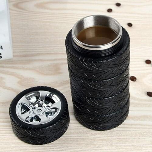 320ML Coffee Cup Leak-Proof Automobile Tire Cup 304 Stainless Steel Water Cup Office Coffee Mug Man Non-slip Travel Cup With Bag