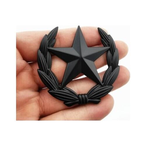 3D Black Metal Pentagram Star CPC Auto Trunk Window Emblem Badge Sticker Decal Car Accessories 60mm Car Decoration