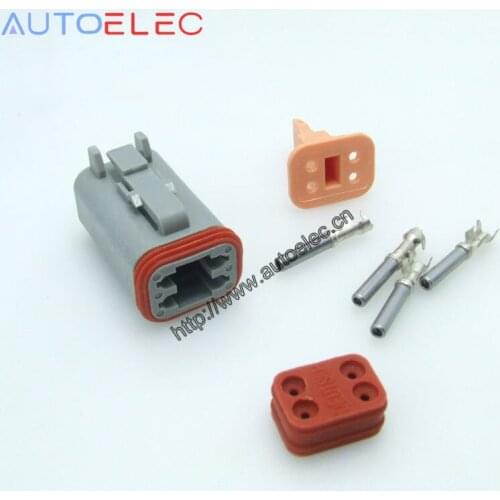 4 Pin AT06-4S Amphenol DT 4 Deutsch GRAY Female connector 1060-16-0122 u-barrel terminal Nickel HARLEY CATERPILLAR RACE CARS