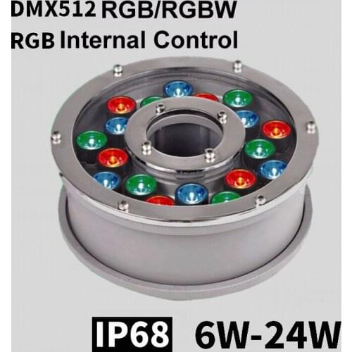 4pcs DMX512 underwater led light Fountain DMX512 RGB RGBW 6w 9w12w 15w 18w External control ip68 for swimming pool AC12V 24V