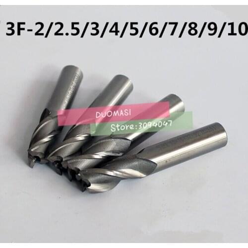 Free Delivery 10pcs/set HSS End Mill 3 Blades CNC Tools Diameter 2.0-10.0mm Flute Milling Cutter Router Bit CNC mill Drill Bit