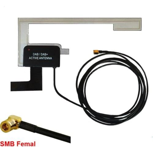 Free Shipping Brand New Car Window Glass Mount DAB Digital Car Radio Aerial Stealth Antenna SMB Connector for Pioneer DAB
