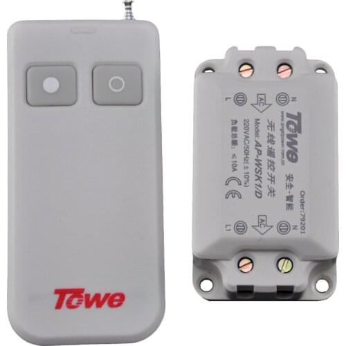 TOWE AP-WSK1/D wireless 220V one way Lamp Power through the wall remote control switch