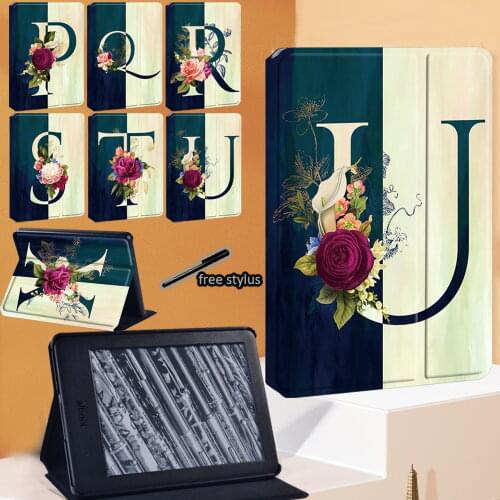 Tablet Case for Kindle Paperwhite 1/2/3/4/Kindle 10th Gen 2019/8th Gen 2016 - 26 letter series Folio Leather Stand Case Cover