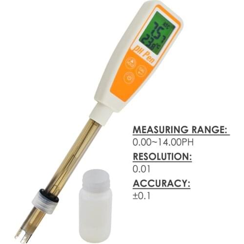 Digital Meter Pen-type pH Temperature 14.00 pH Range 12cm Probe Water Quality Tester Self Calibration for Pool Aquarium