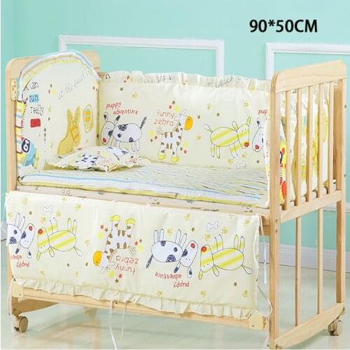 5Pcs/Set Cartoon Animal Baby Crib Bed Bumper For Newborns Infant Bedding Set Childrens Bed Protector Room Washable Bedding Set