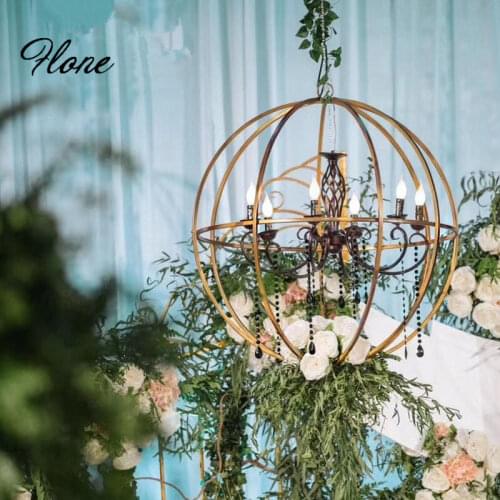 Metal Mars Wedding arch Fire Planet backdrop stand folding iron stage ceiling decoration Christmas Halloween decoration ball