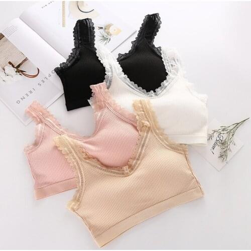 Fashion Wire Free Padded Bras Sexy Lingerie Cotton Bralette Underwear Women Seamless Push Up Bra Sleep Bh Brassiere Femme