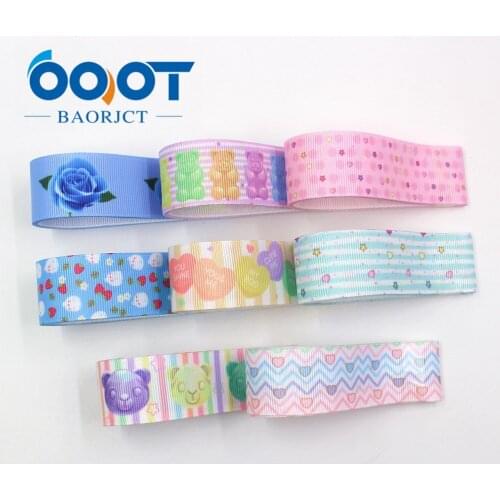 OOOT BAORJCT I-191007-2388,25mm,10yards Cartoon Thermal transfer Printed grosgrain Ribbons,Wedding Party Decoration DIY Material