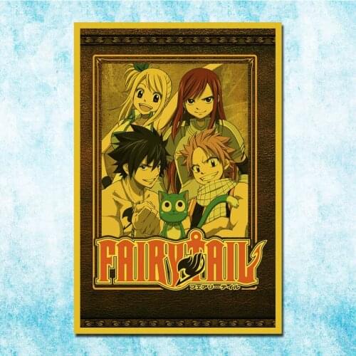 Anime Fairy Tail Posters Wall Stickers Art Silk Poster Canvas Retro Print For Home Room Decor Decoration-010