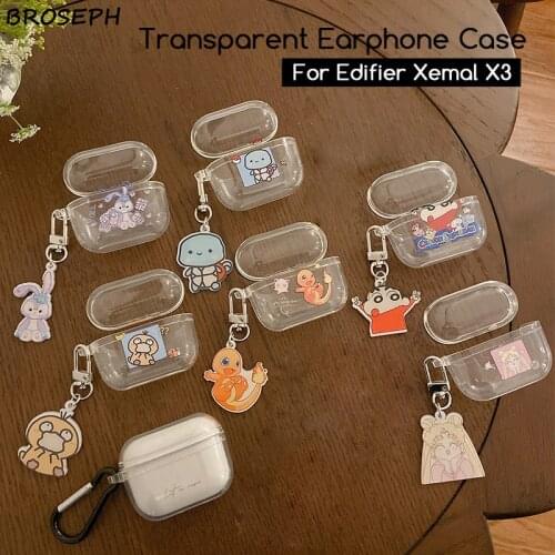 Transparent Earphone Case for Xemal X3 TWS Music Earbuds Cartoon Protective Cover For Edifier Xemal X3 Portable Charging Box