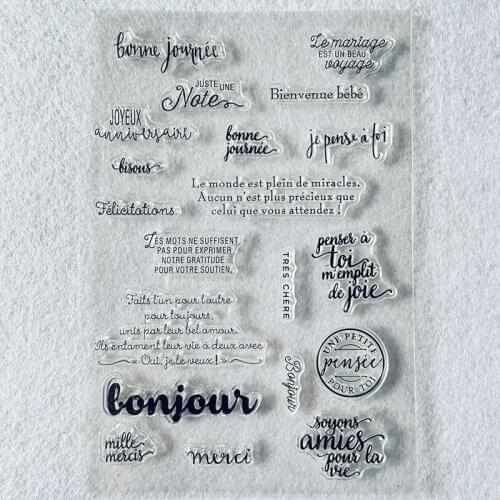 French frence clear stamp Transparent Silicone Stamp For Scrapbooking Photo Album Decoration candle bottle Clear Stamp anima