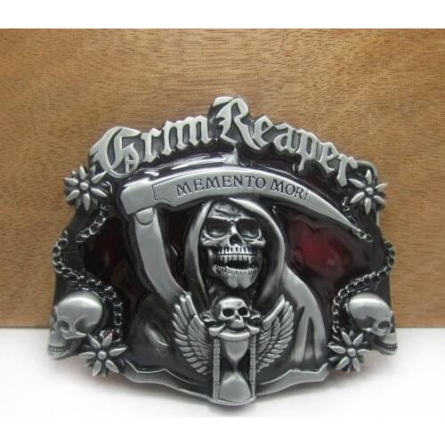BuckleClub red GRIM REAPER super hero film cowboy jeans gift belt buckle FP-02388 pewter finish 4cm width loop drop shipping