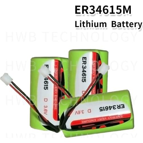 3pcs ER34615M type D intelligent water meter instrument electric flow meter PLC 3.6 V lithium battery ER34615 With Plug