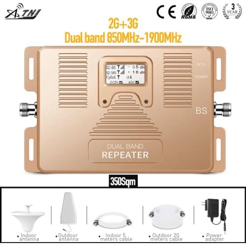 Dual band 850&1900mhz GSM 3g home use signal booster, cellphone amplifier/ repeater with LCD automatic on/off