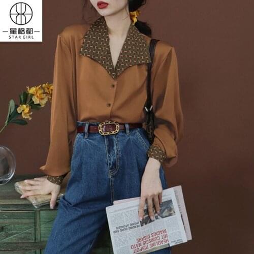 Women Blouse Womens Long-Sleeved Shirt Autumn Retro Loose Shirt Blusas Ropa De Mujer