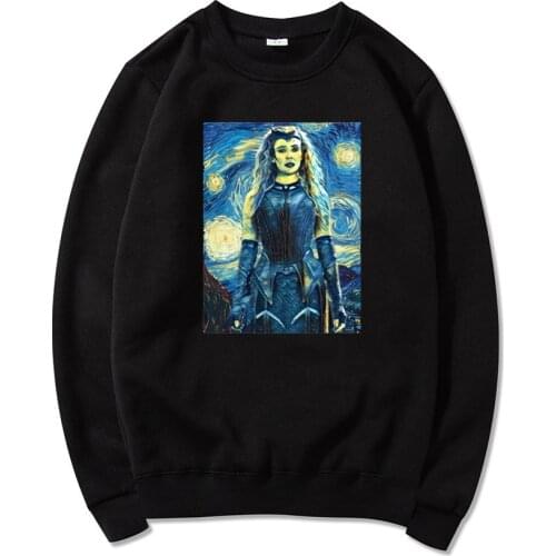 Women Casual Sweashirt Wanda Maximoff Van Gogh Inspired Hoodies WandaVision Retro Style Sweatshirts Oversized Pullover