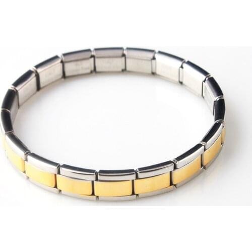 Women Jewelry Golden Luxury Elastic Stretch Energy Sports Magnetic Germanium Italian Charm Bracelet Fashion Stainless Steel ST16