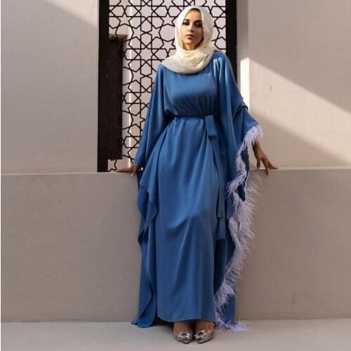 Ramadan Muslim Abaya Dress Bat Sleeve Dubai Islamic Turkey Elegant Female Hijab Dresses Tassel Cloak Musulman Moroccan Kaftan