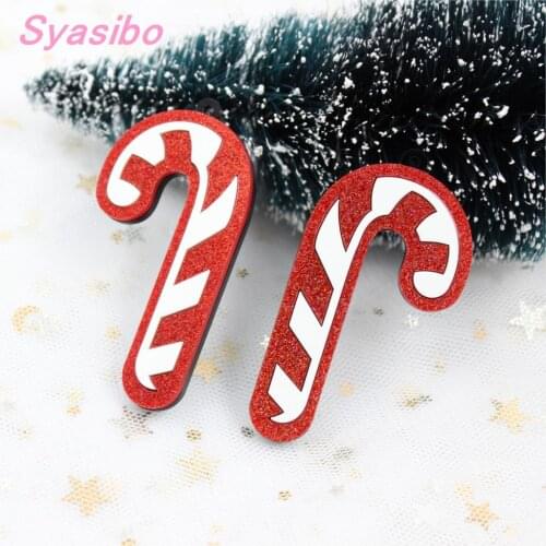 1pair) 60mm Acrylic Candy Earrings Christmas Earrings Eco-friendly Laser cut 2.4in-AC1574