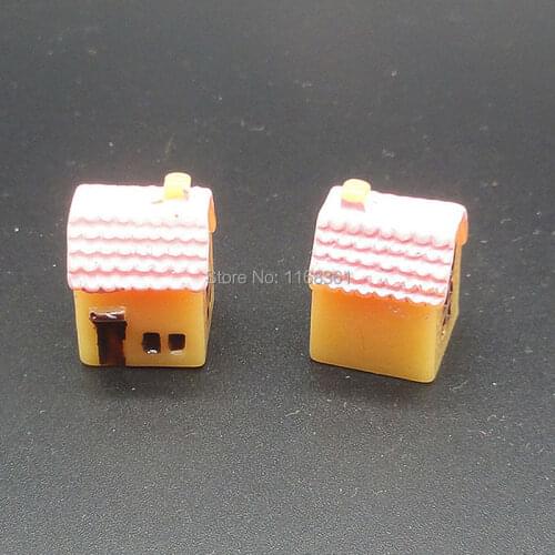 1pcs/lot Resin orange snow room house 19mm Ornaments Micro landscape Ornaments Creative Home Gardening Decorations A005-8