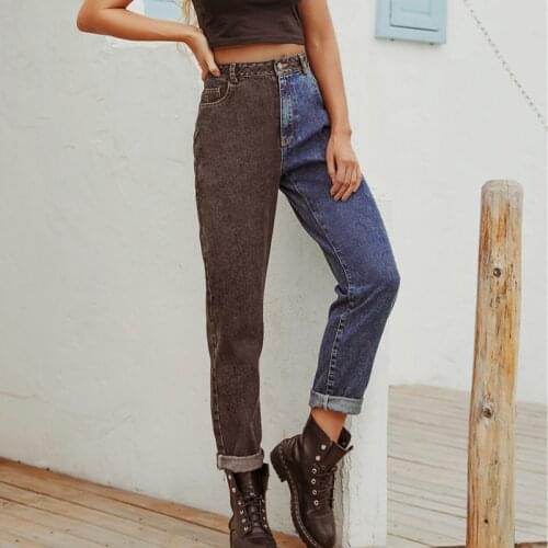 2021 Retro High Waist Button Jeans Fashion Pocket Patchwork Skinny Slim Jeans Spring Korean Harajuku Streetwear Denim Pants New