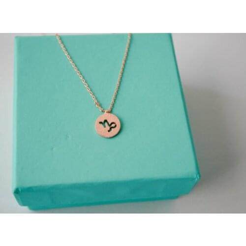 30PCS- Capricorn Necklace Signs 12 Zodiac Constellation Necklace Horoscope Astrology Disc Necklaces for Birthday Gift