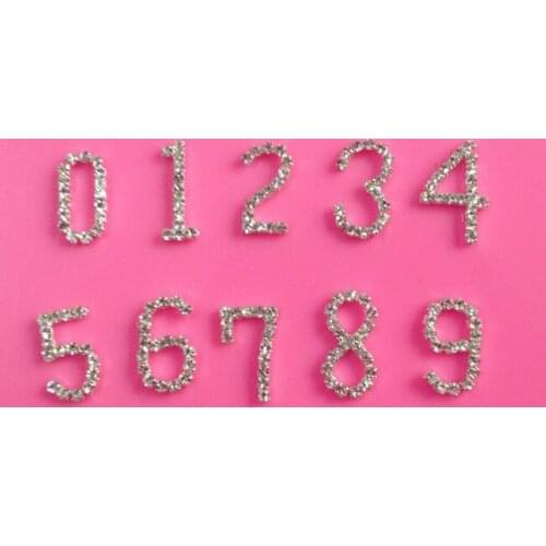 Free shipping pretty 21mm number rhinestone button 50PCS/Lot(BTN-5426)