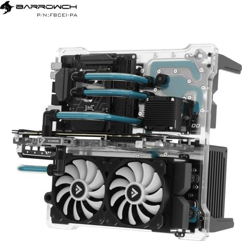 Barrowch ITX Case , Open Computer Mini Chassis , Modular Panel Case , Limited Edition Water Cooling PC Gamer Cabinet FBCEI-PA