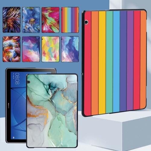 Watercolor Print Pattern Tablet Case for Huawei MediaPad T3 10 9.6 Inch Lightweight Durable Plastic Protective Hard Shell