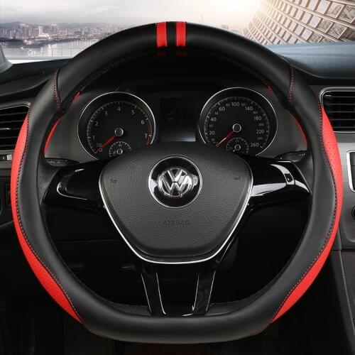 D series Micro Fiber Leather Car Steering Wheels Covers 38CM Steering Wheel Hubs Car Styling,For GOLF JATTA D type Handlebars