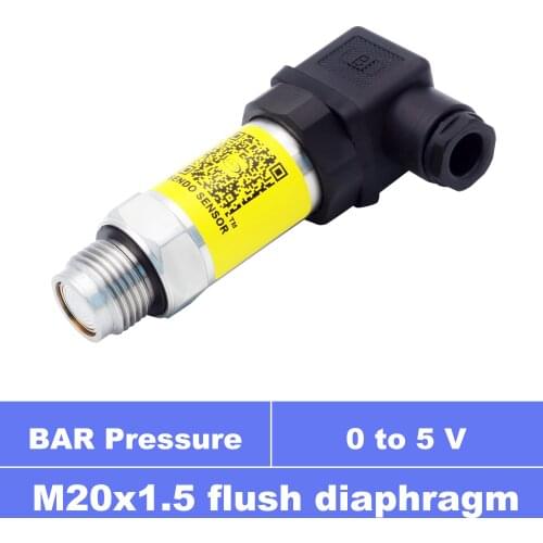 0 10 kpa, 40 mpa pressure range, 10mpa, 1mpa gauge, flush pression transmitter sensor, 0 5V, 3 wires output, M20x1.5 thread IP65