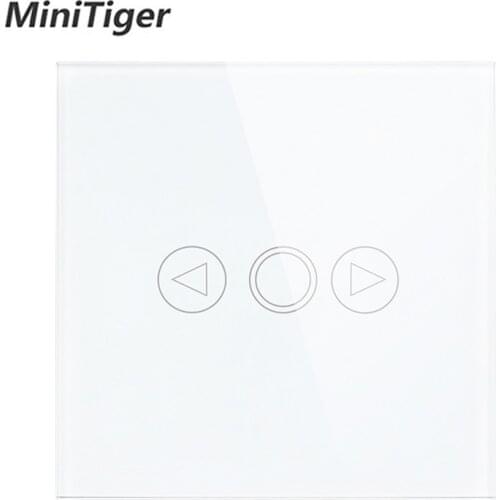 Smart Home EU Standard 1 Gang Dimmer Light Touch Sensor Control Switch White Crystal Glass Panel Wall Light Touch Dimmer Switch