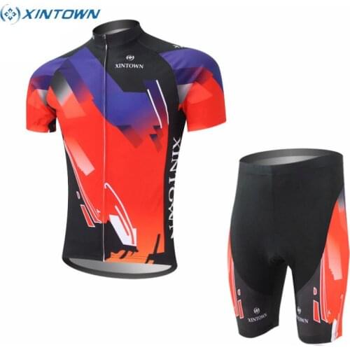 XINTOWN Team Outdoor Cycling Jersey Mens Ropa Ciclismo Quick Dry Set Bike Bicycle Short Sleeve Jersey Bib Shorts S-5XL