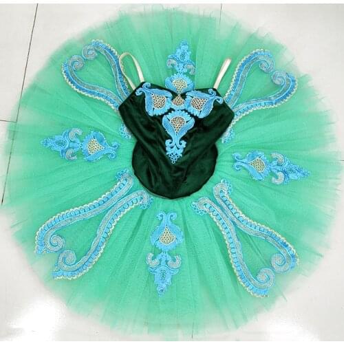 Emerald green Classical Pre-Professional Ballet Pancake Tutu Ballerina Costume Adult women ballet Dance wear Tutu