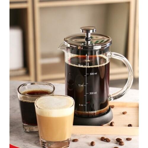 French Press Coffee/Tea Brewer Coffee Pot Coffee Maker Kettle 350/600/1000ML Stainless Steel Glass Thermos For Coffee Drinkware