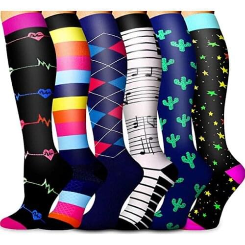 Compression Socks 20-30mmHg For Men & Women, Cycling Socks, Best for Varicose Veins Pregnant Edema Hiking Running Sports Socks